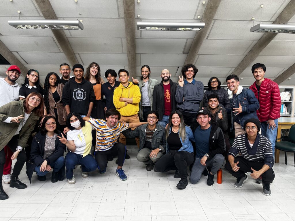 Celebrating a successful semester with students at Bogotá, Colombia's National University